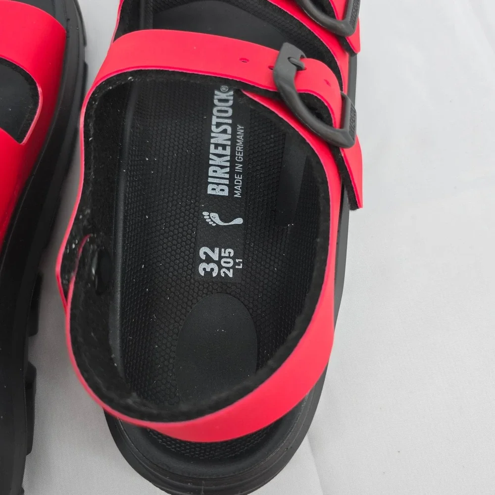 Birkenstock Mogami EVA Red Black Kids Sandals Waterproof Backstrap Size 32 Sz 1